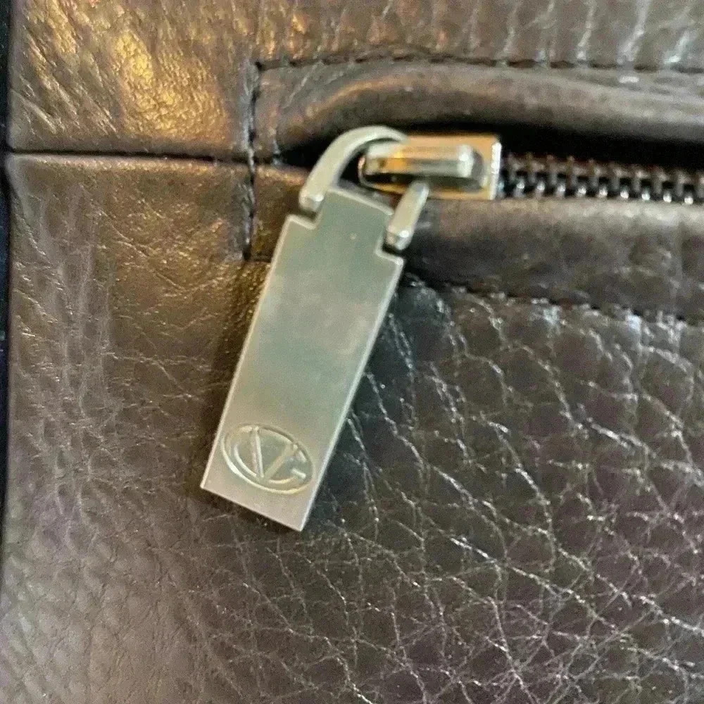 Glovanni Valentino unisex vintage brown leather wristlet clutch bag - Picture 13 of 14